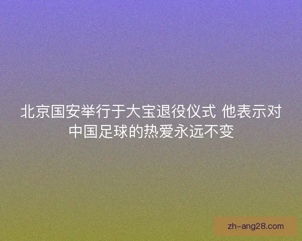 北京国安举行于大宝退役仪式 他表示对中国足球的热爱永远不变
